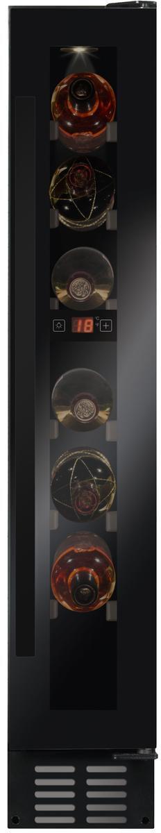 Amica WK 341 100-1 S Vinothek Stand-Weintemperierschrank 14,8cm breit 19 Liter 7 Flaschen LED-Beleuchtung schwarz