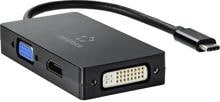 Renkforce RF-4633066 Monitor-Adapter TV Notebook Multiport Hub USB HDMI DVI VGA schwarz