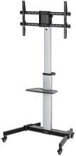 Manhattan TV-Rollwagen Fernseher-Ständer Trolley Stand 37-86" bis 50kg schwarz silber