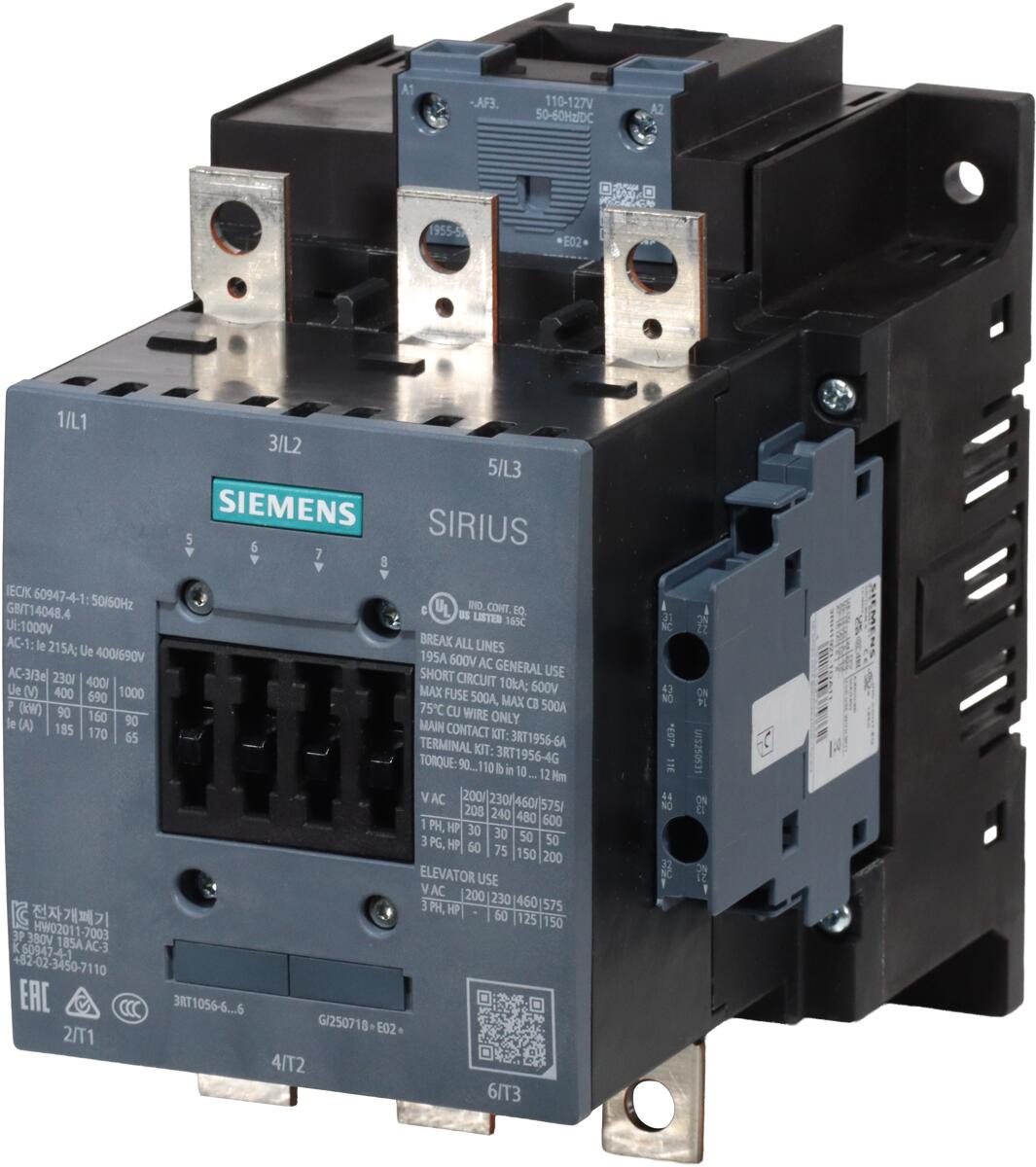 Siemens 3RT1056-6AF36 Leistungsschütz Schütz 3 Schließer 1000V/AC 3-polig