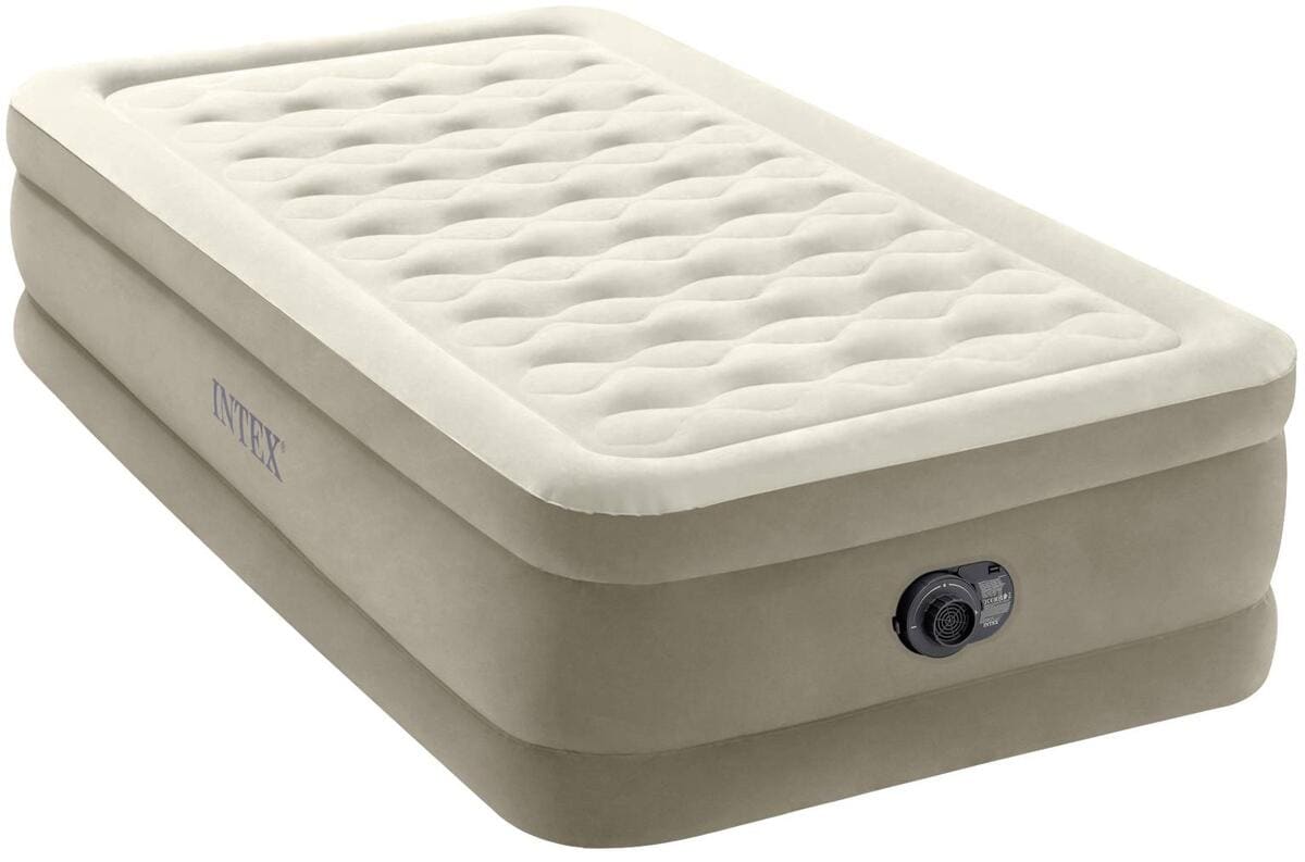 Intex Ultra Plush Airbed Luftbett Luftmatratze Gästebett Reisebett Camping Dura Beam 220V Pumpe 191x99x46cm braun