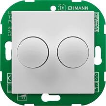 Ehmann 4295x0700 Drehdimmer Doppeldimmer Unterputz 40-110W weiß grün