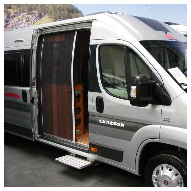 Horrex Ersatz Plissee-Paket Moskitonetz für Fliegenschutztür VW Crafter ab Bj. 2017 achatgrau