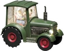 Konstsmide 4385-900 LED-Szenerie Traktor warmweiß mehrfarbig beschneit mit Wasser gefüllt Timer Schalter grün