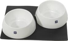 Silwy FN-P-3 Magnet-Futternapf Hundenapf 2er-Set mit Matte Porzellan