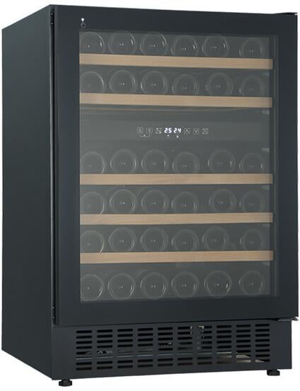 Wolkenstein UWTS129-46ED Stand-Weintemperierschrank 59cm breit 129 Liter 46 Standardweinflaschen 2 Temperaturzonen unterbaufähig schwarz