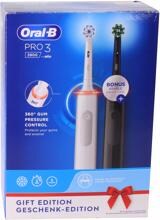 Braun Oral-B Pro 3 3900 Pro elektrische Zahnbürste Elektrozahnbürste Schallzahnbürste Doppelpack schwarz weiß