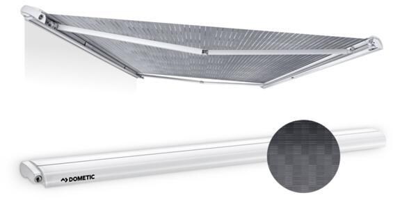 Dometic Perfect Roof 2500 Dach-Markise 12V-Motor Auszug 275cm Länge 400cm weiß horizon grey
