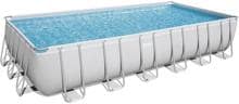 Bestway 56474 Power Steel Frame Pool 732x366x132cm rechteckig Gartenpool Swimming Pool Filterpumpe weiß