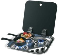 Can FC1347 Gaskocher mit Abdeckung 3-flammig quadratisch 30mbar