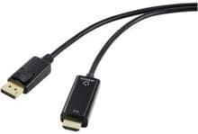 Renkforce RF-5179188 DisplayPort HDMI Adapterkabel Monitor-Anschlusskabel 2m schwarz