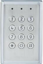 Renkforce 751624 Codeschloss Türöffner Zugangssystem Aufputz beleuchtete Tastatur wetterfest 12-24V/AC/DC Bypass-Modus silber