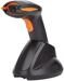 Manhattan 179768 Wireless Funk Barcode-Scanner Hand-Scanner 1D 2D CCD Standfuß USB-A schwarz orange