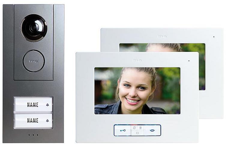 M-E VD-ALU-6720-A Video-Türsprechanlage Gegensprechanlage 2-Familienhaus anthrazit