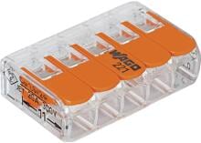 24x 25 Stück WAGO 221-415-25 221 Verbindungsklemme flexibel 0,14-4mm² starr 0,2-4 mm² transparent orange
