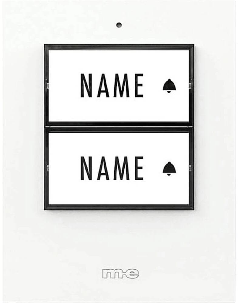 M-E BELL-502-TXW Funk-Klingeltaster Funk-Türglocke für 2-Familien-Haus weiß