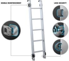 AirPass Aluminiumleiter für Dachzelt 147-257cm Aluminium Camping Wohnmobil