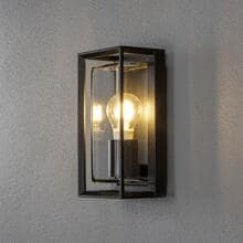 Konstsmide Brindisi Außenwandleuchte Wandlampe LED E27 20 Watt Aluminium-Gehäuse schwarz