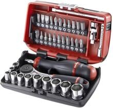 Facom R2NANOPB Steckschlüsselsatz Vollhand-Umschaltknarre metrisch 1/4" 38-teilig