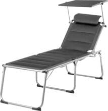 Brunner Marbella High h2l Campingliege Sonnenliege Strandliege Sonnenblende Aluminium schwarz