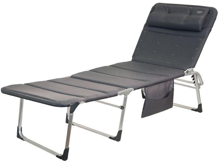 Crespo Deluxe AL/363-NDL-40 Dreibeinliege Sonnenliege Garten Terrasse Camping anthrazit