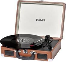 Denver VPL-120 Schallplattenspieler USB Digitalisierungsfunktion Kofferdesign braun