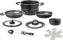 Brunner Pirate NG 7+1 Kochtopfset Camping-Topfset Pfanne Ø 24cm Outdoor Wohnwagen schwarz