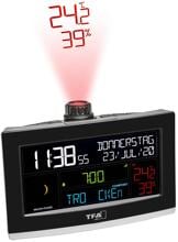 TFA Dostmann View Show Projektionsuhr Projektionswecker Tischuhr Datum digital Quarz WLAN schwarz