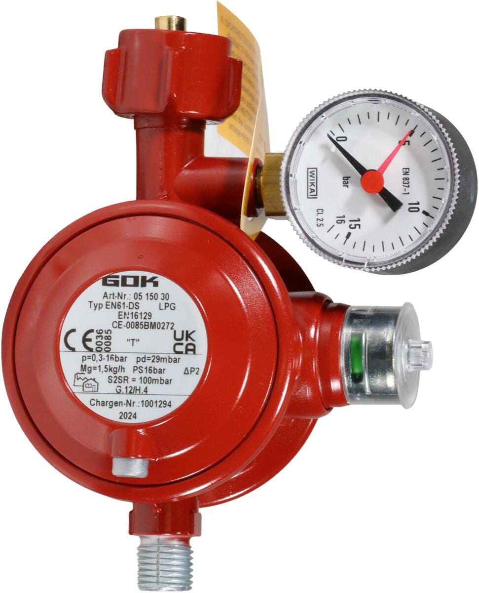GOK EN61-DS PS Niederdruckregler Druckregler 16bar 29mbar 1,5kg/h