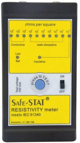 BJZ C-186 108 ESD-Testgeräte-Set Oberflächenwiderstand Durchgangswiderstand Ableitwiderstand inkl. Aufbewahrungstasche