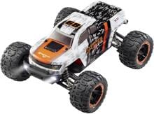 Reely RaVage 4x4 V2 Brushed 1:16 RC Modellauto Elektro Monstertruck Allradantrieb 4WD RtR 2,4GHz orange weiß