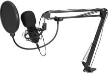 Omnitronic BMS-1C Broadcast-Set mit USB-Kondensatormikrofon USB-Mikrofon Spinne Kabel Stativ schwarz