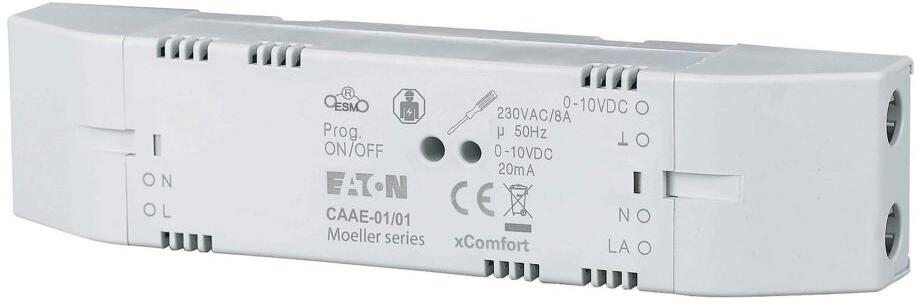 Eaton CAAE-01/01 xComfort Analogaktor Aktor Basismodul für Mischer Heizung Lüftung Dimmer 10VDC grau