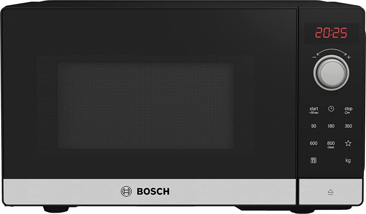 Bosch FFL023MS2 Stand-Mikrowelle 44,2cm breit 20 Liter 800 Watt AutoPilot 7 Reinigungsoption LED-Beleuchtung edelstahl