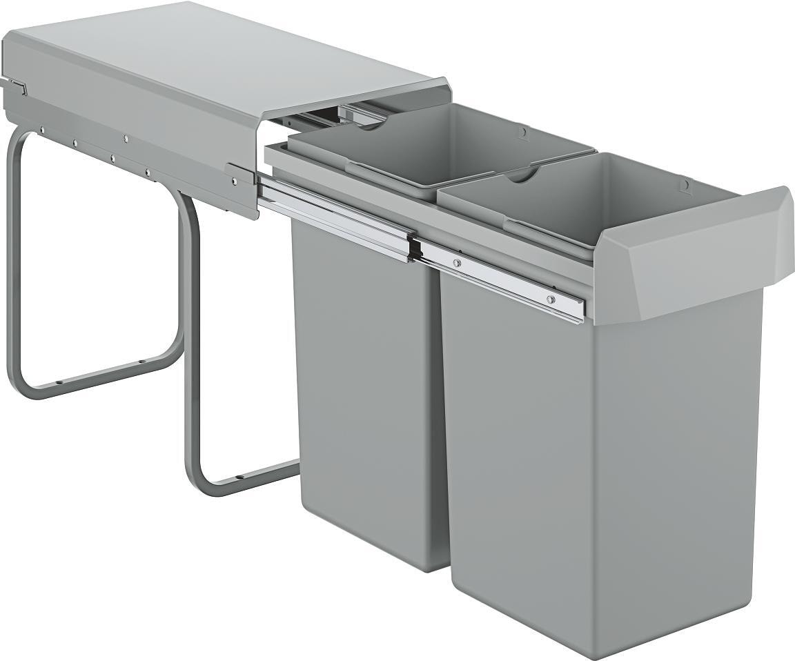 Grohe 40855 Blue Abfalltrennsystem Einbau-Mülleimer Mülltrennsystem 2x15 Liter grau