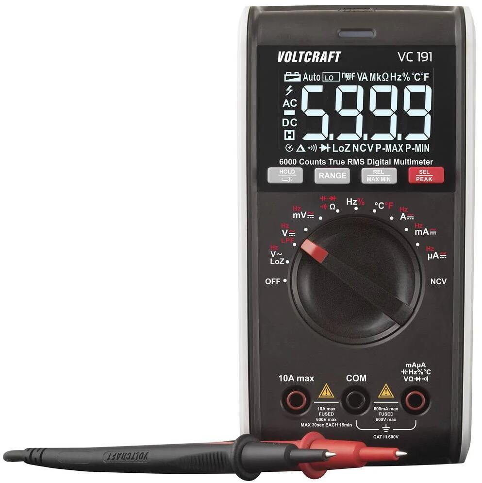 Voltcraft VC191 digitales Hand-Multimeter kalibriert ISO CAT III 600V 6000 Counts