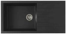 respekta HOUSTON100X501BS Granitspüle Einbauspüle Küchenspüle 100cm breit reversibel schwarz
