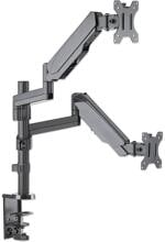 Manhattan 461597 2-fach Monitor-Tischhalterung 17"-32" drehbar höhenverstellbar neigbar schwenkbar schwarz