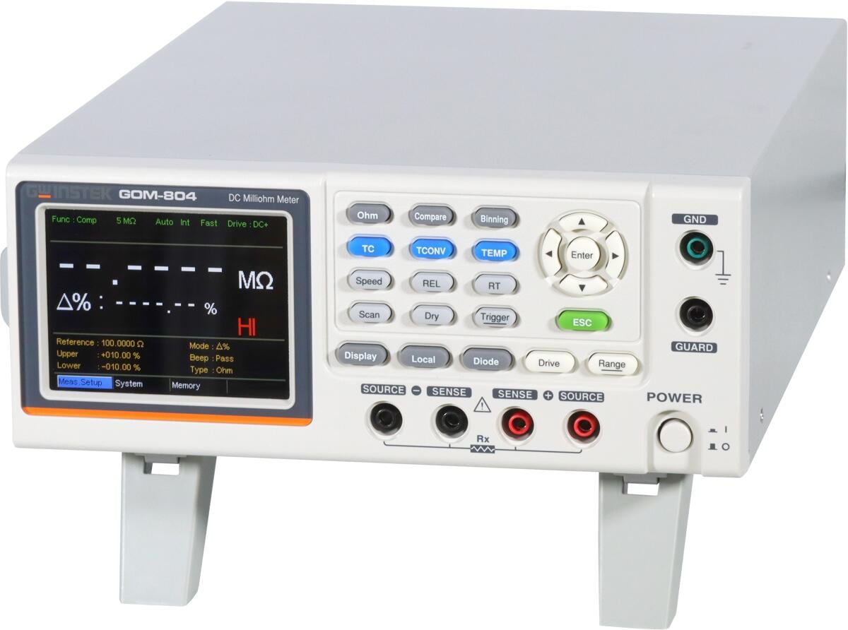 GW Instek GOM-804 Ohmmeter Milliohmmeter Messgerät USB RS232 LCD-Display 5mΩ-5MΩ 240V