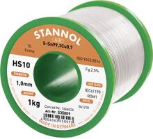 Stannol HS10 2,5% Lötzinn Lötdraht Spule 2,5% SN99,3CU0,7 CD 1mm 1kg bleifrei