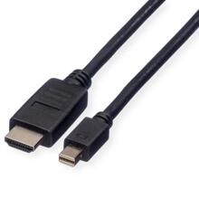6 Stück ROLINE 11.04.5790 Mini DisplayPort Kabel Mini DP-HDTV ST/ST 100cm schwarz