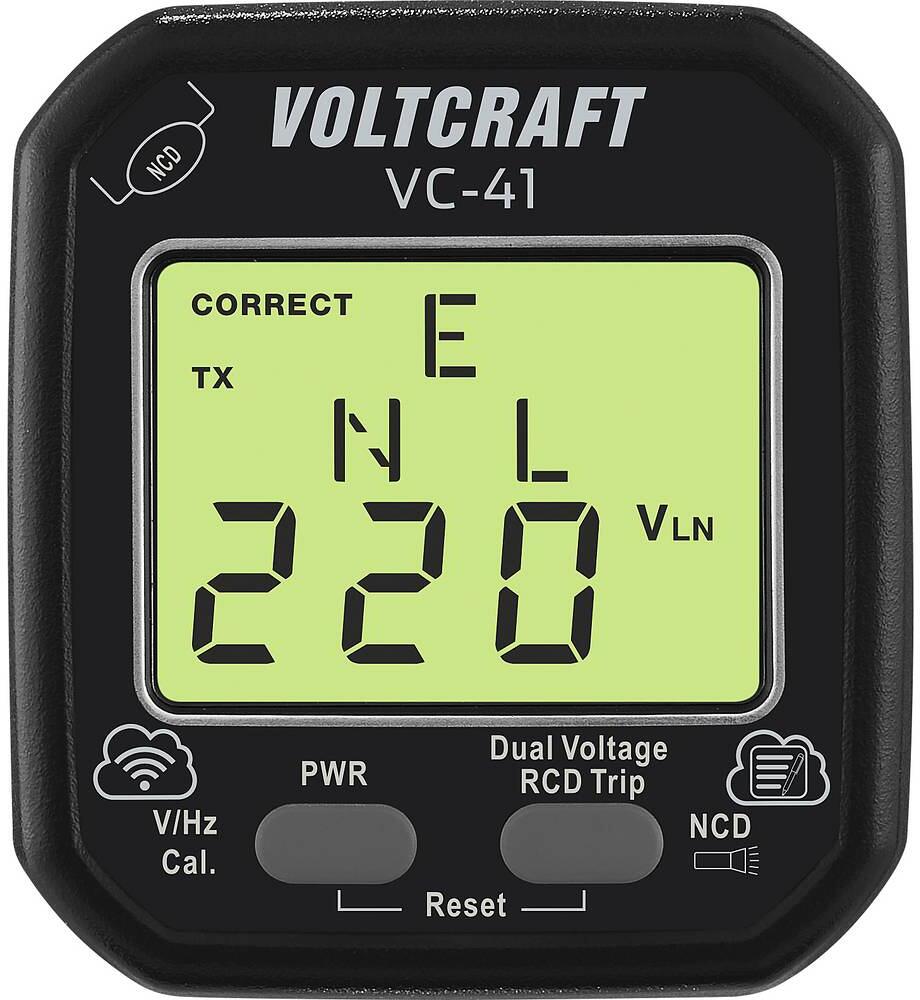 Voltcraft VC-41 Steckdosentester Spannungsprüfer CAT II 250V LCD