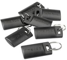 25 Stück Safescan Timemoto RF-110 RFID-Schlüsselanhänger Zeiterfassung Arbeitszeiterfassung Stärke 8 schwarz