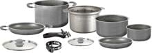 Brunner Gourmet Rock NG 9+1 Kochtopf-Set Kochgeschirr Topf Pfanne Sieb Camping Ø22 10-tlg. grau
