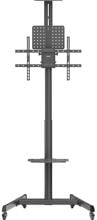 SpeaKa Professional SP-TVC-1300 TV-Rollwagen mit Handkurbel für 37-75" Fernseher schwarz matt