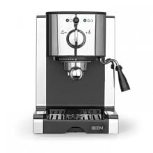 Beem Espresso Perfect Siebträgermaschine Kaffeemaschine Kapseleinsatz 20 bar 1,5 Liter silber schwarz