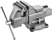 Toolcraft TO-5342457 Schraubstockfuß Schraub Zwinge Klemme 125mm Beckenbreite 150mm Spannweite silber