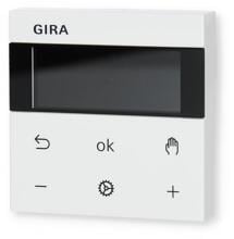 Gira 539403 System 3000 Raumtemperaturregler Thermostat BT System 55 reinweiß glänzend