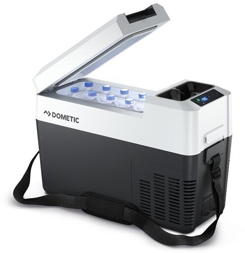 Dometic CFF 12 Kompressor-Kühlbox 38cm breit 13 Liter 240V 12/24V schwarz silber