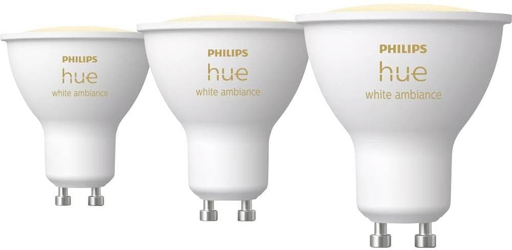 3 Stück Philips Hue White ambience LED-Leuchtmittel LED-Spot GU10 5 Watt kaltweiß warmweiß